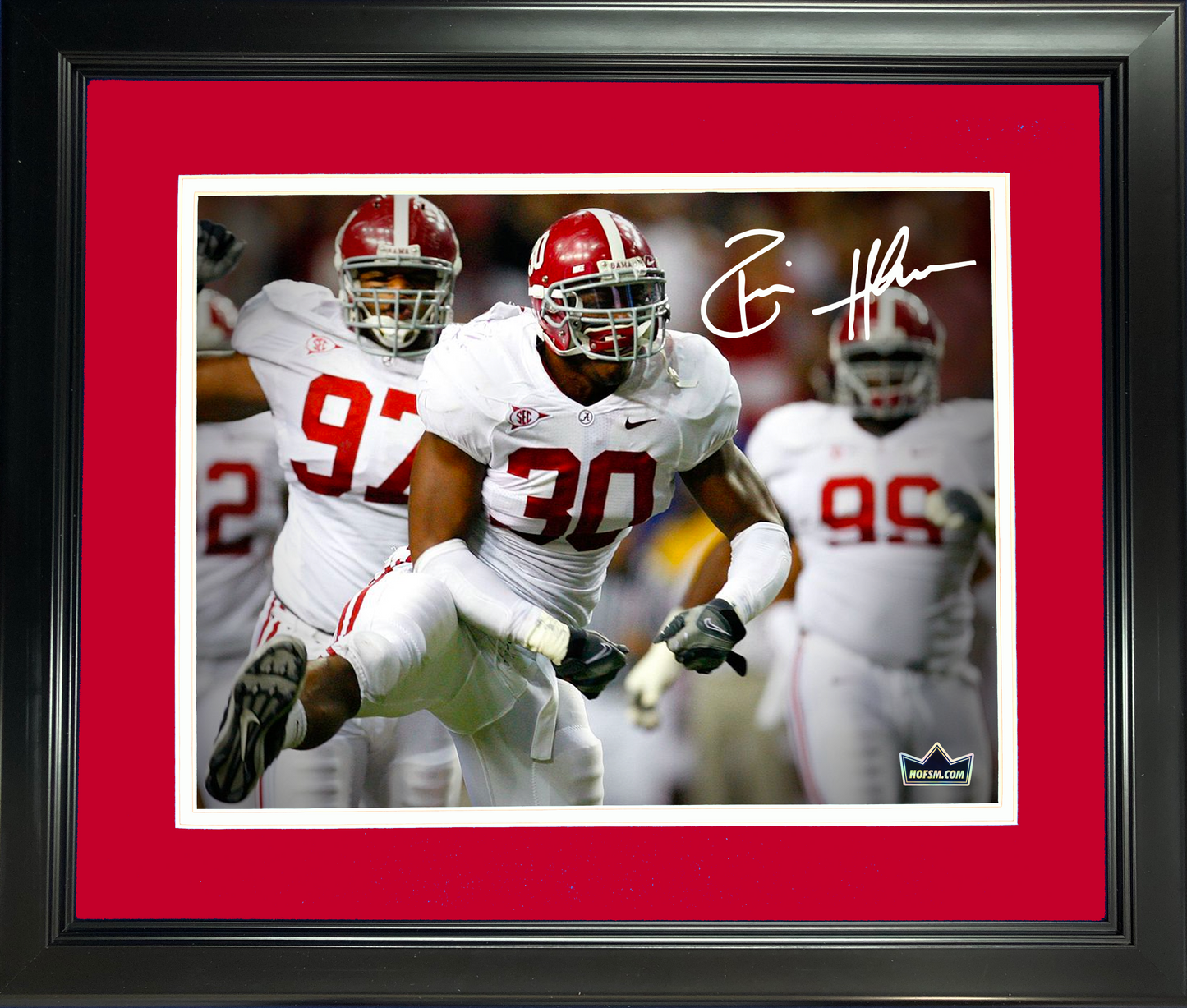 Framed Dont'a Hightower Facsimile Laser Engraved Signature Auto Alabama Crimson Tide 11"x14" College Football Photo HOFSM Holo