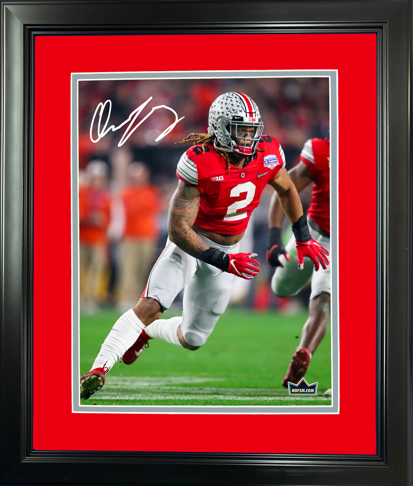 Framed Chase Young Facsimile Laser Engraved Signature Auto Ohio State Buckeyes 11"x14" College Football Photo HOFSM Holo
