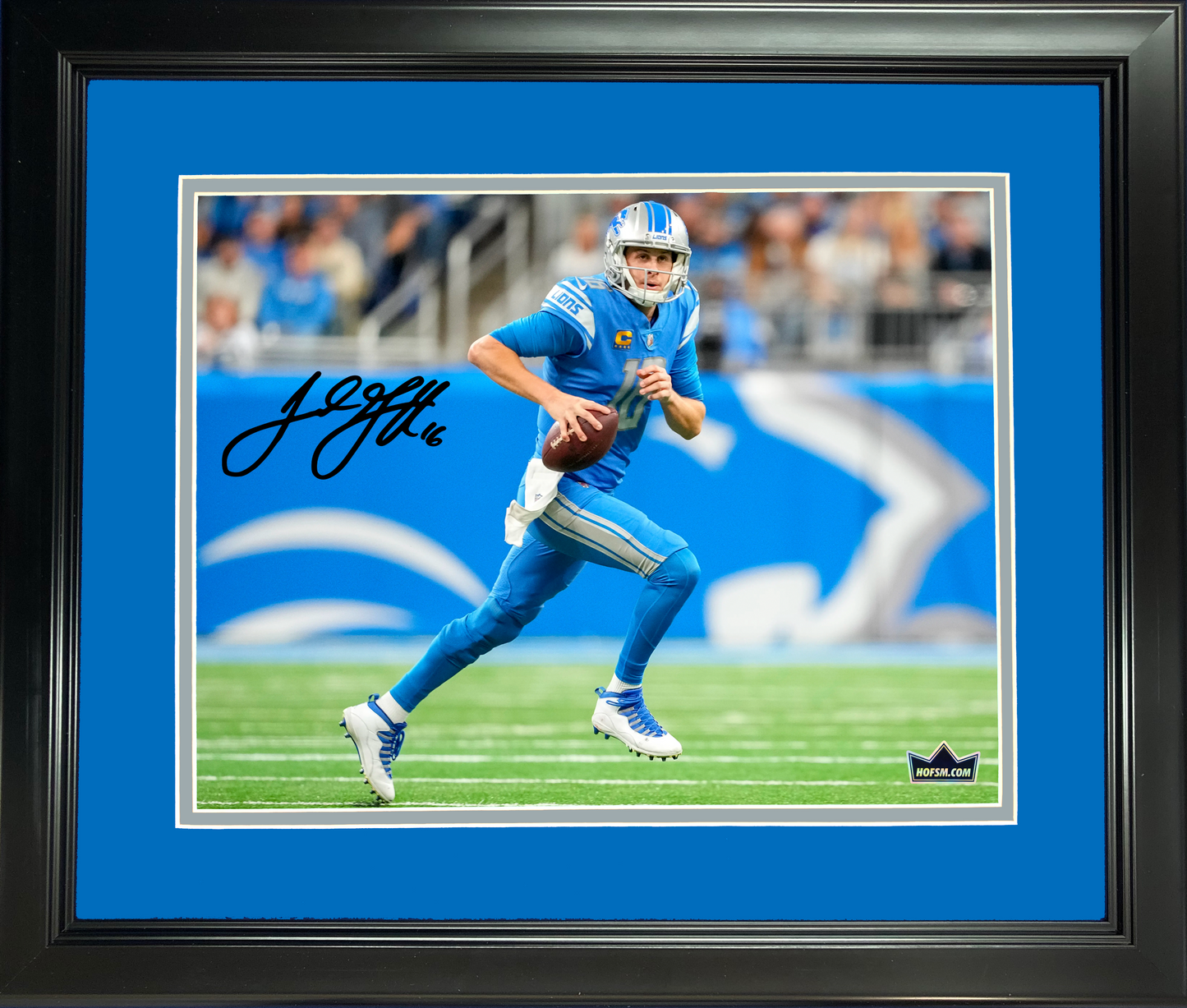 Framed Jared Goff Detroit Lions Facsimile Laser Engraved Signature Auto 11"x14" Football Photo HOFSM Holo