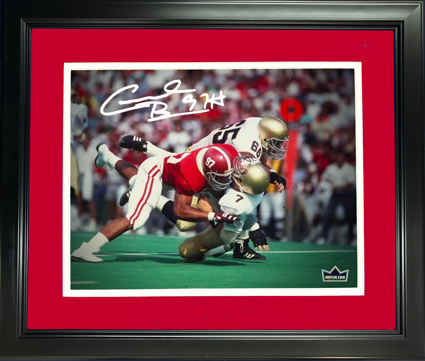 Framed Cornelius Bennett Facsimile Laser Engraved Signature Auto Alabama Crimson Tide 11"x14" College Football Photo HOFSM Holo