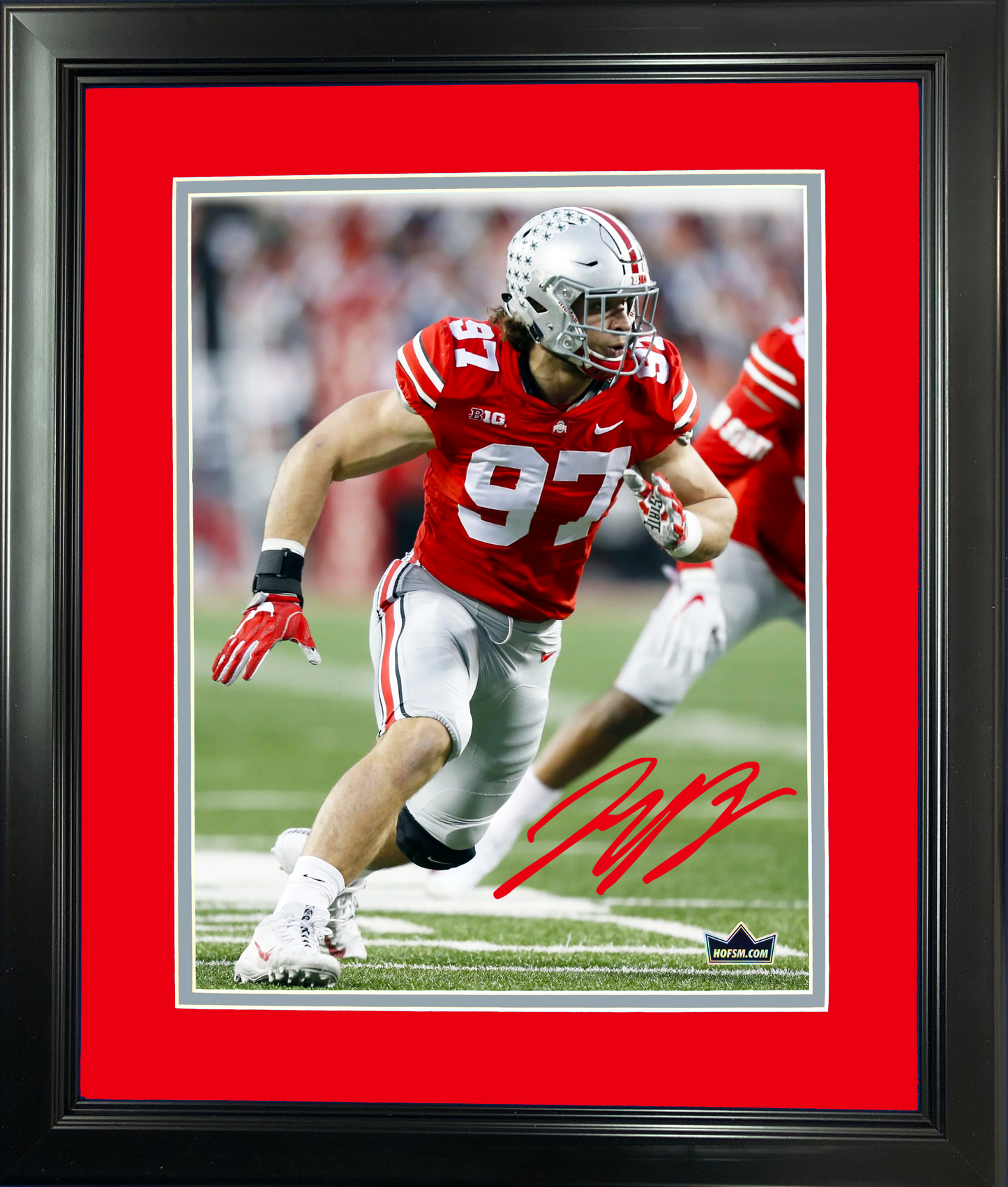Framed Joey Bosa Facsimile Laser Engraved Signature Auto Ohio State Buckeyes 11"x14" College Football Photo HOFSM Holo