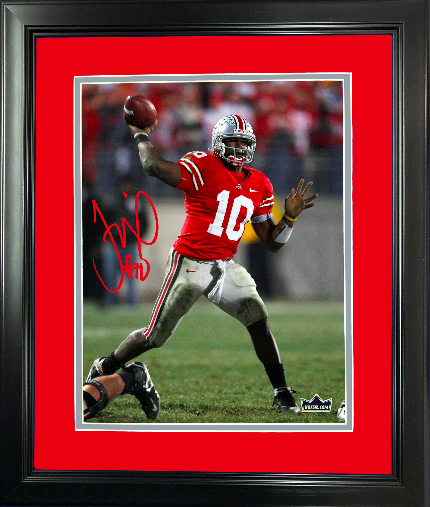 Framed Troy Smith Facsimile Laser Engraved Signature Auto Ohio State Buckeyes 11"x14" College Football Photo HOFSM Holo
