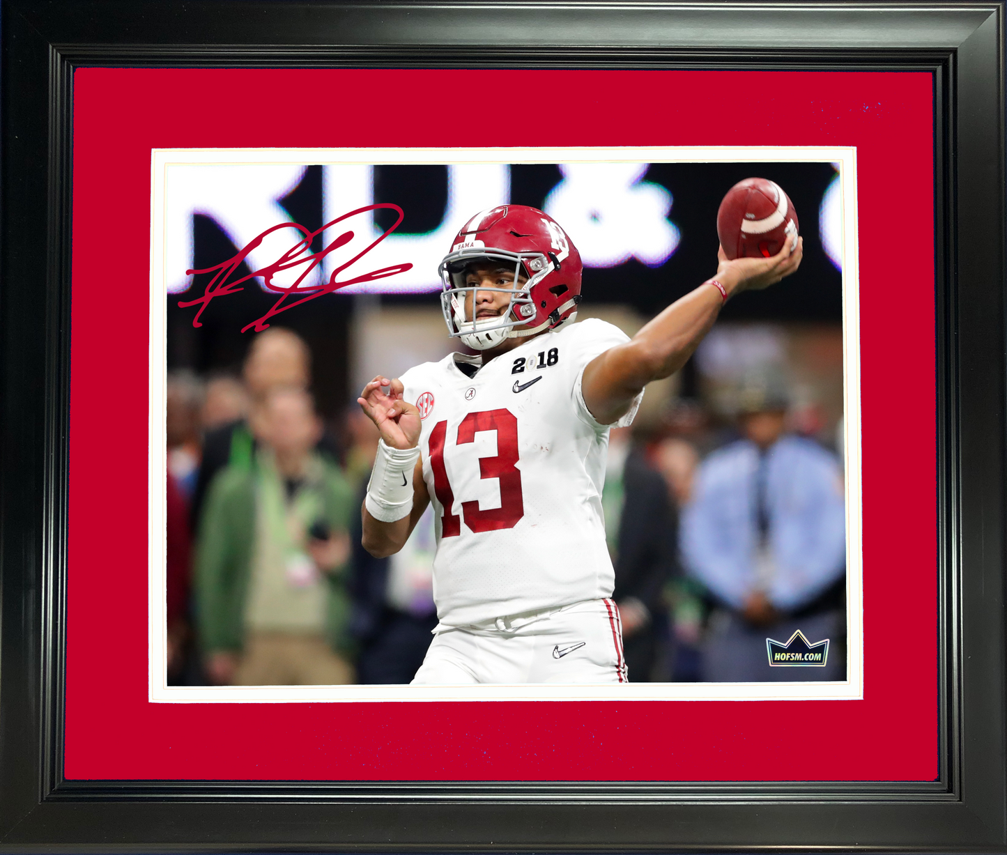 Framed Tua Tagovailoa Facsimile Laser Engraved Signature Auto Alabama Crimson Tide 11"x14" College Football Photo HOFSM Holo