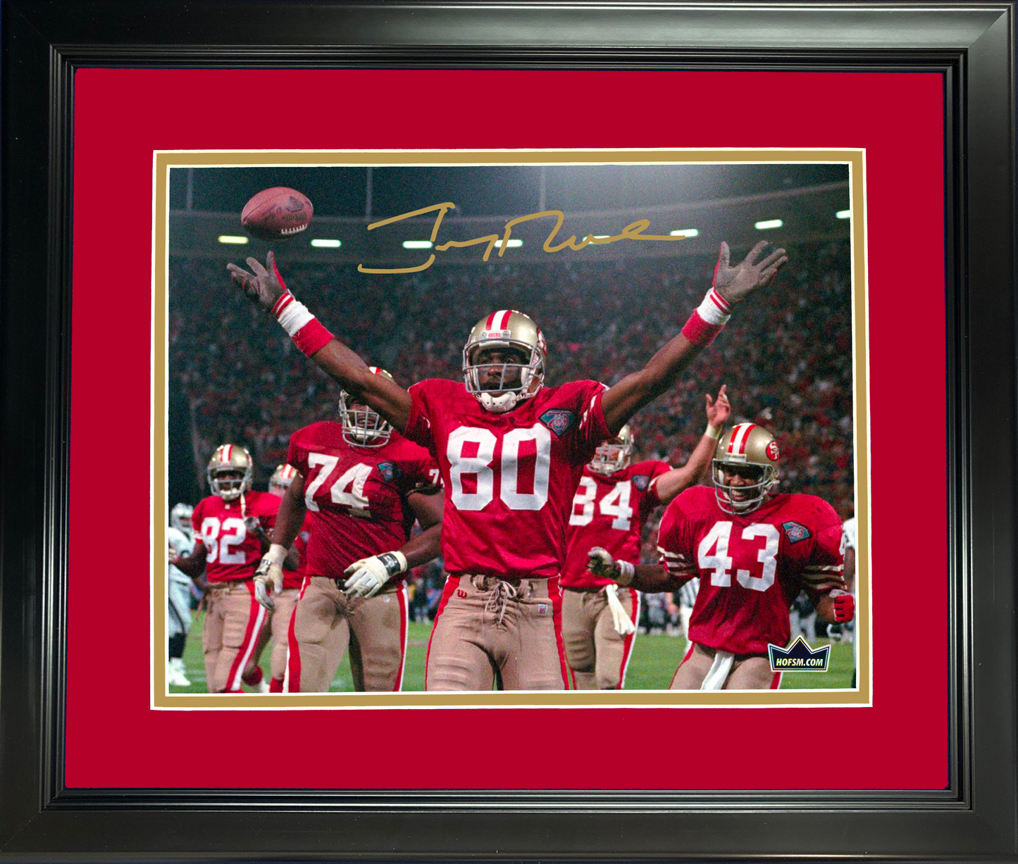 Framed Jerry Rice San Francisco 49ers Facsimile Laser Engraved Signature Auto 11"x14" Football Photo HOFSM Holo