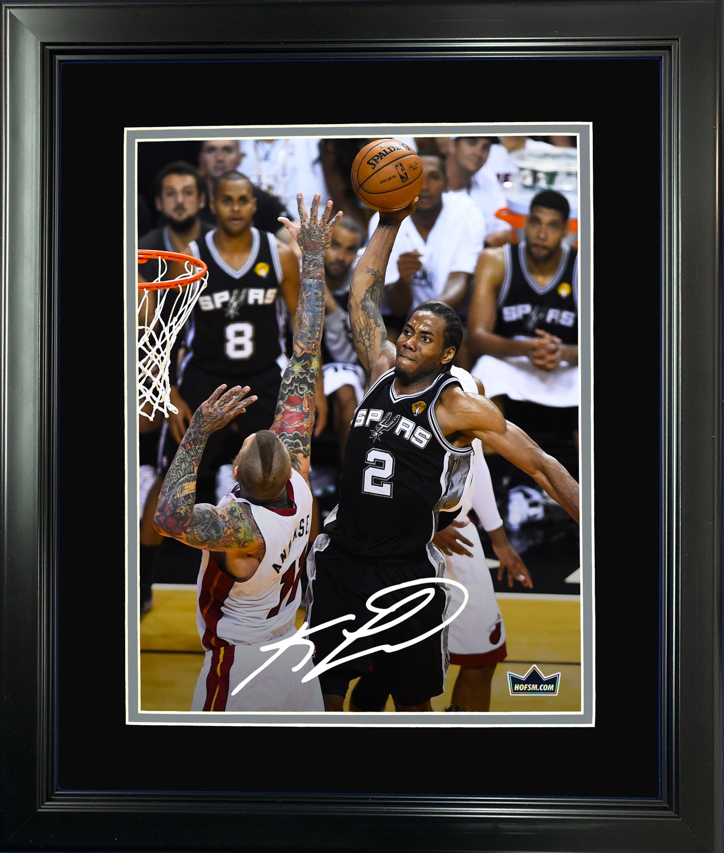 Framed Kawhi Leonard Facsimile Laser Engraved Signature Auto San Antonio Spurs 11"x14" Basketball Photo HOFSM Holo