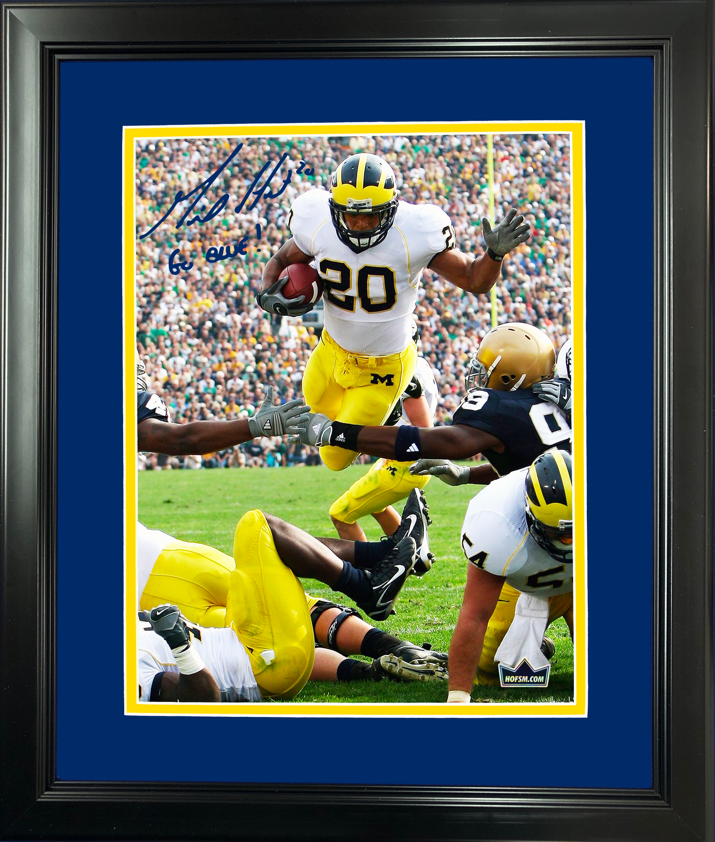 Framed Mike Hart Go Blue! Facsimile Laser Engraved Signature Auto Michigan Wolverines 11"x14" College Football Photo HOFSM Holo