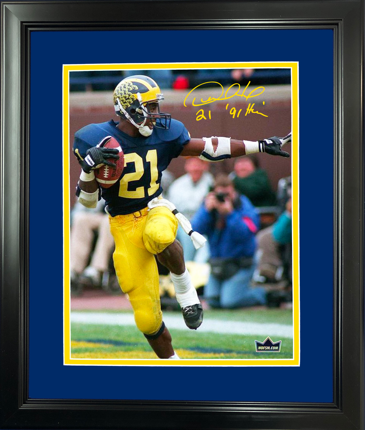 Framed Desmond Howard 91 Heisman Facsimile Laser Engraved Signature Auto Michigan Wolverines 11"x14" College Football Photo HOFSM Holo