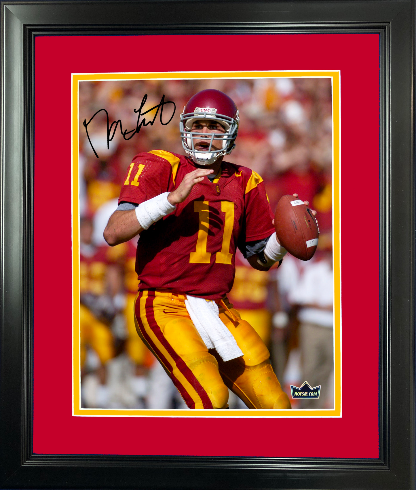 Framed Matt Leinart Facsimile Laser Engraved Signature Auto USC Trojans 11"x14" College Football Photo HOFSM Holo