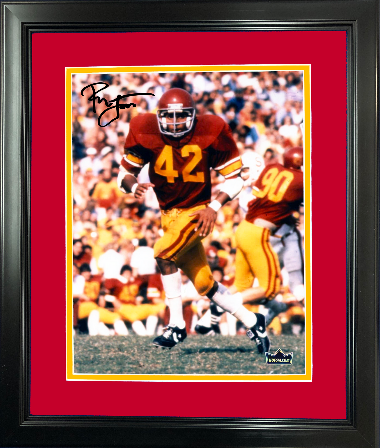 Framed Ronnie Lott Facsimile Laser Engraved Signature Auto USC Trojans 11"x14"College Football Photo HOFSM Holo