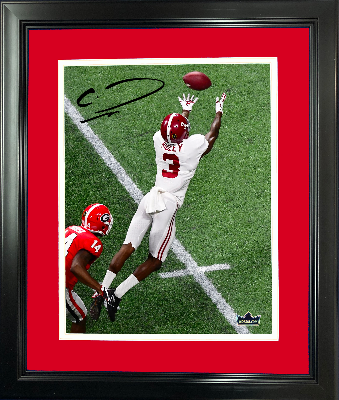 Framed Calvin Ridley Facsimile Laser Engraved Signature Auto Alabama Crimson Tide 11"x14" College Football Photo HOFSM Holo