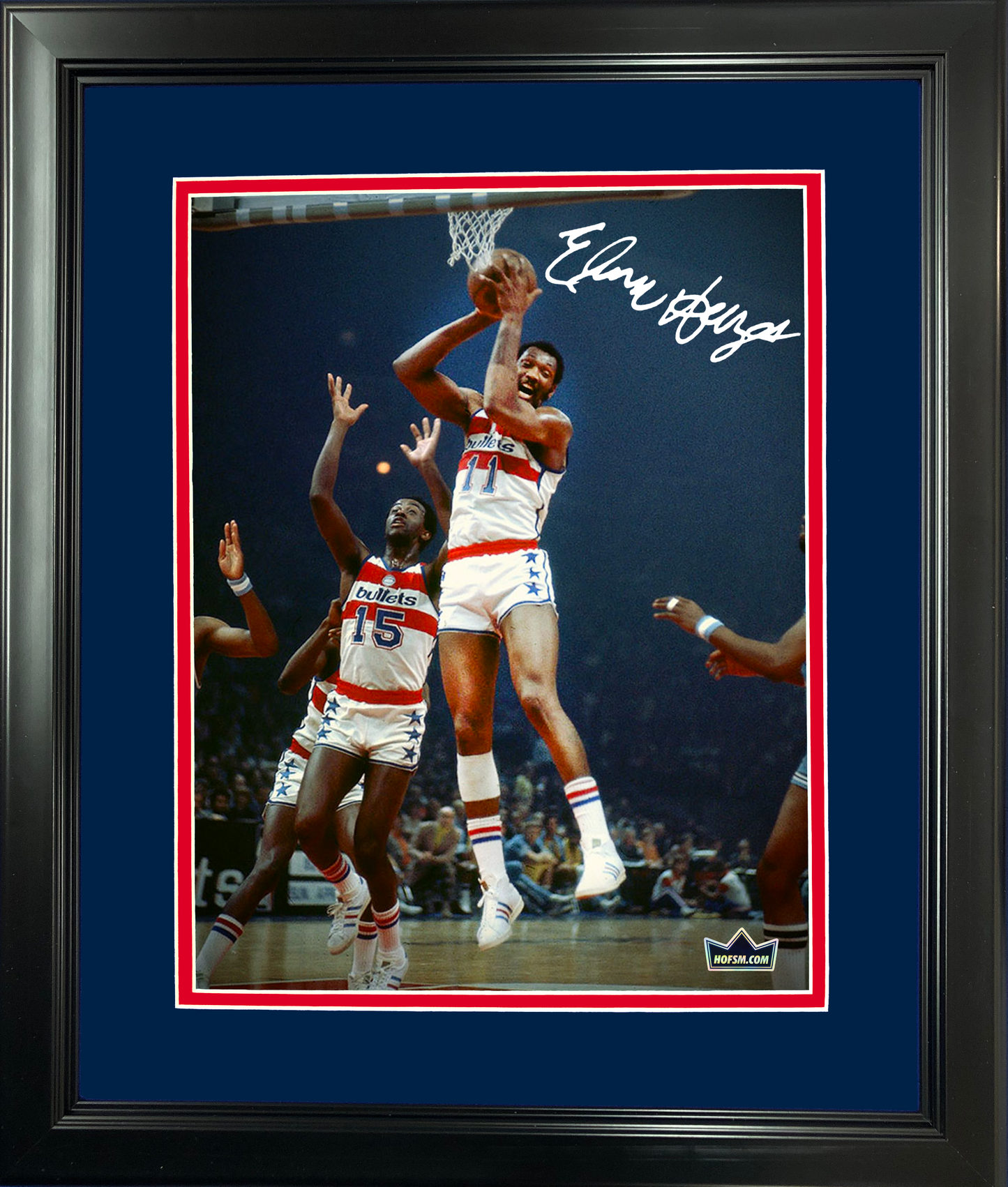 Framed Elvin Hayes Washington Bullets Facsimile Laser Engraved Signature Auto 11"x14" Basketball Photo HOFSM Holo