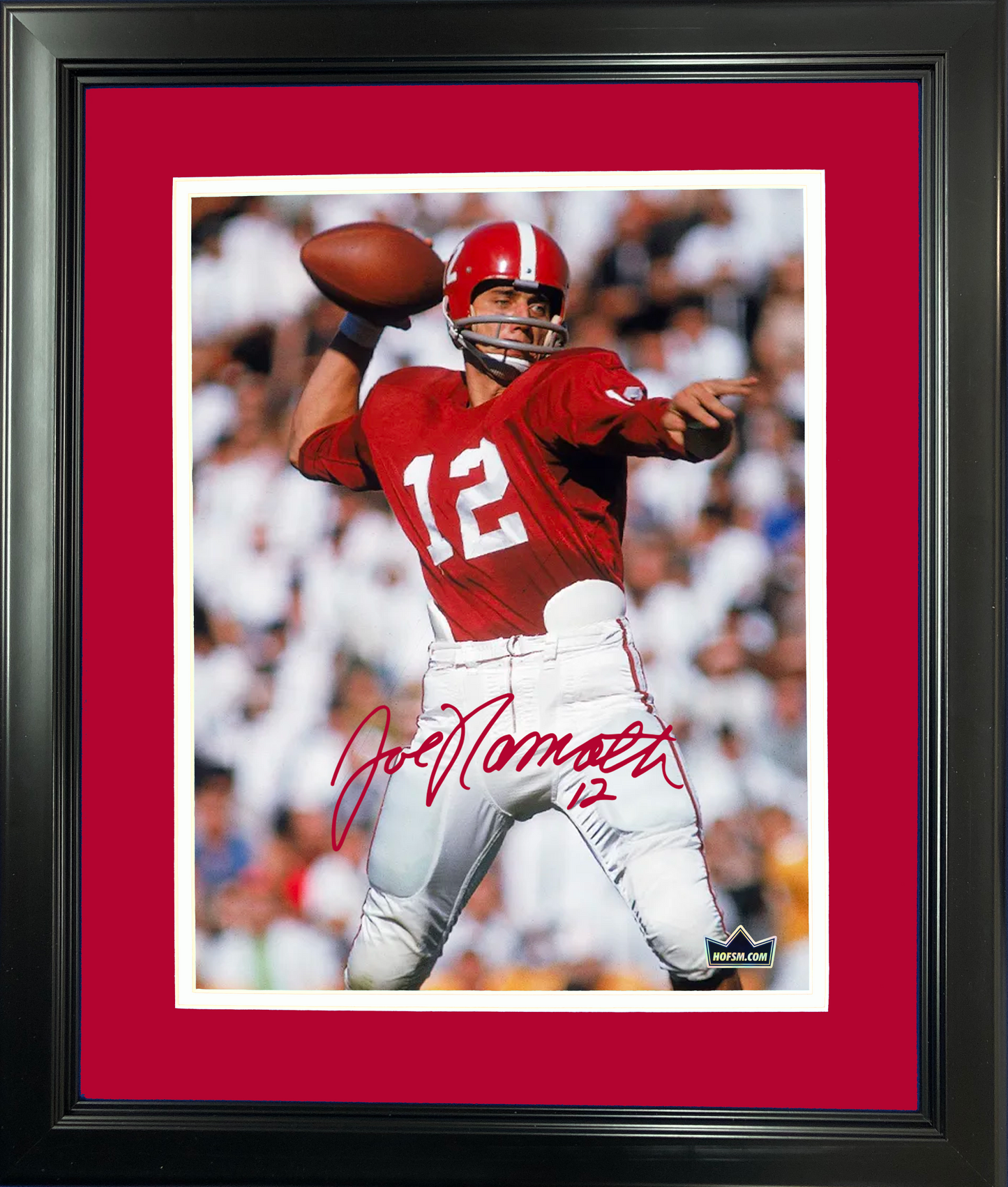 Framed Joe Namath Facsimile Laser Engraved Signature Auto Alabama Crimson Tide 11"x14" College Football Photo HOFSM Holo