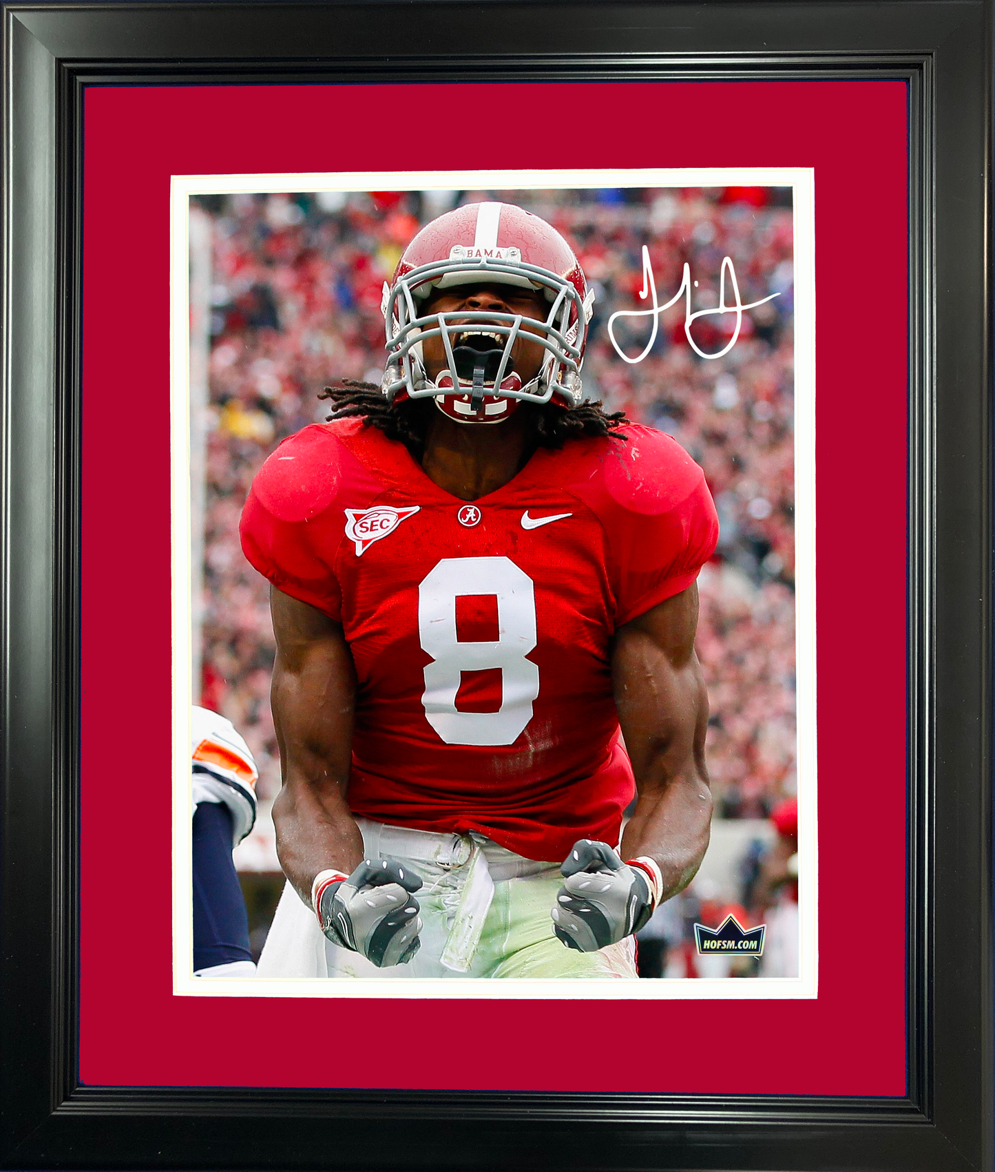 Framed Julio Jones Facsimile Laser Engraved Signature Auto Alabama Crimson Tide 11"x14" College Football Photo HOFSM Holo