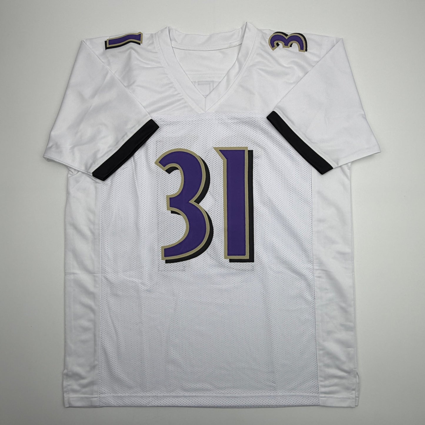 Autographed/Signed Jamal Lewis Baltimore White Football Jersey Beckett BAS COA