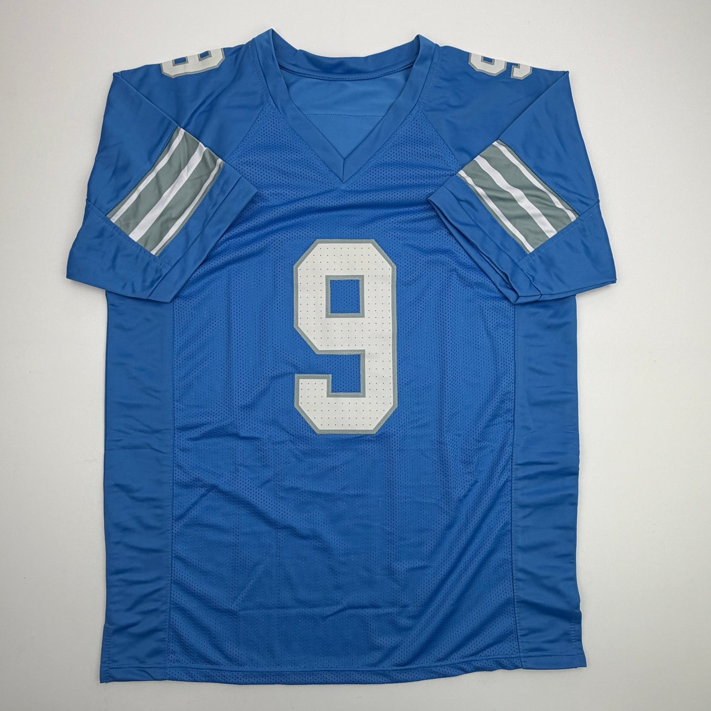 Autographed/Signed Jameson Williams Detroit Blue Football Jersey Beckett BAS COA