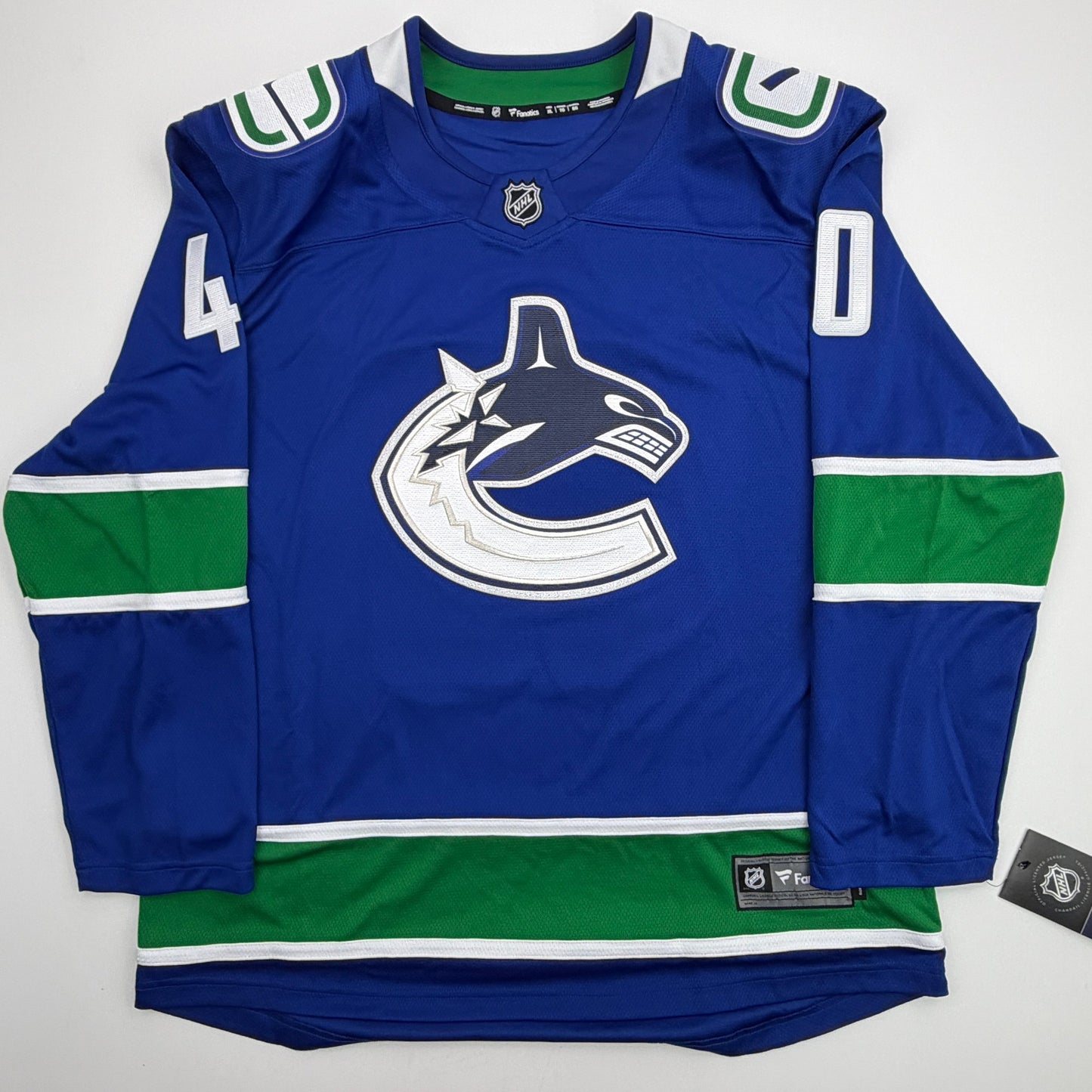 Autographed/Signed Elias Pettersson Vancouver Canucks Blue Authentic Hockey Jersey Fanatics COA