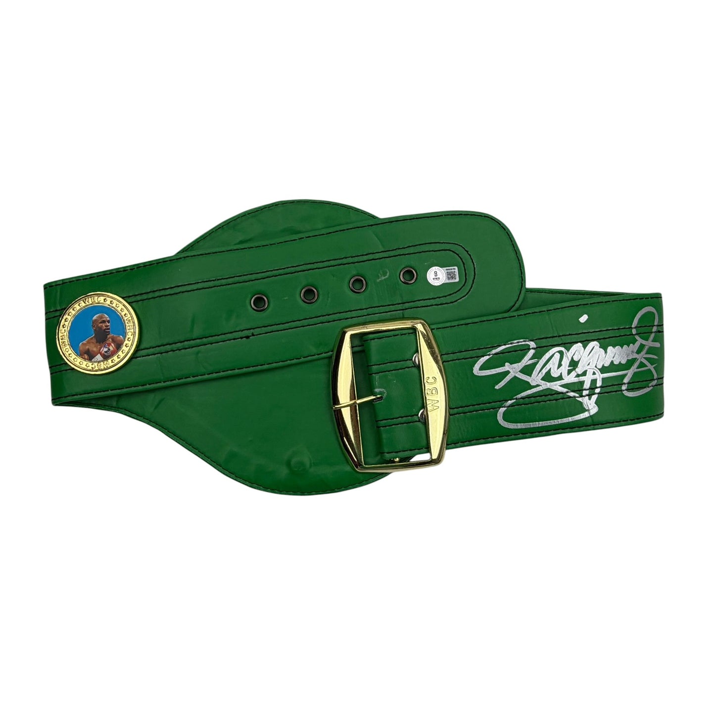 Autographed/Signed Manny Pacquiao Pac-Man WBC Green Boxing Replica Championship Belt Beckett BAS COA