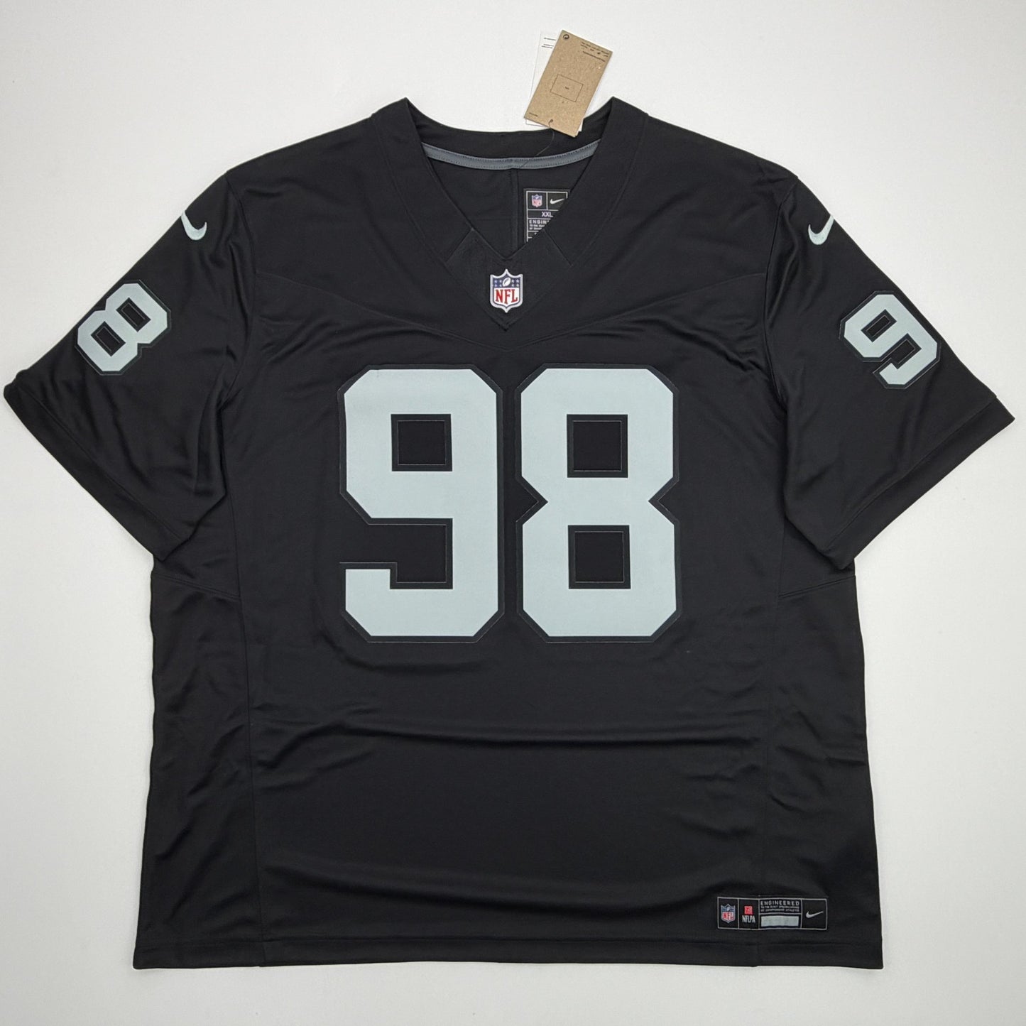 Autographed/Signed Maxx Crosby Oakland Las Vegas Raiders Black Authentic Football Jersey Fanatics COA