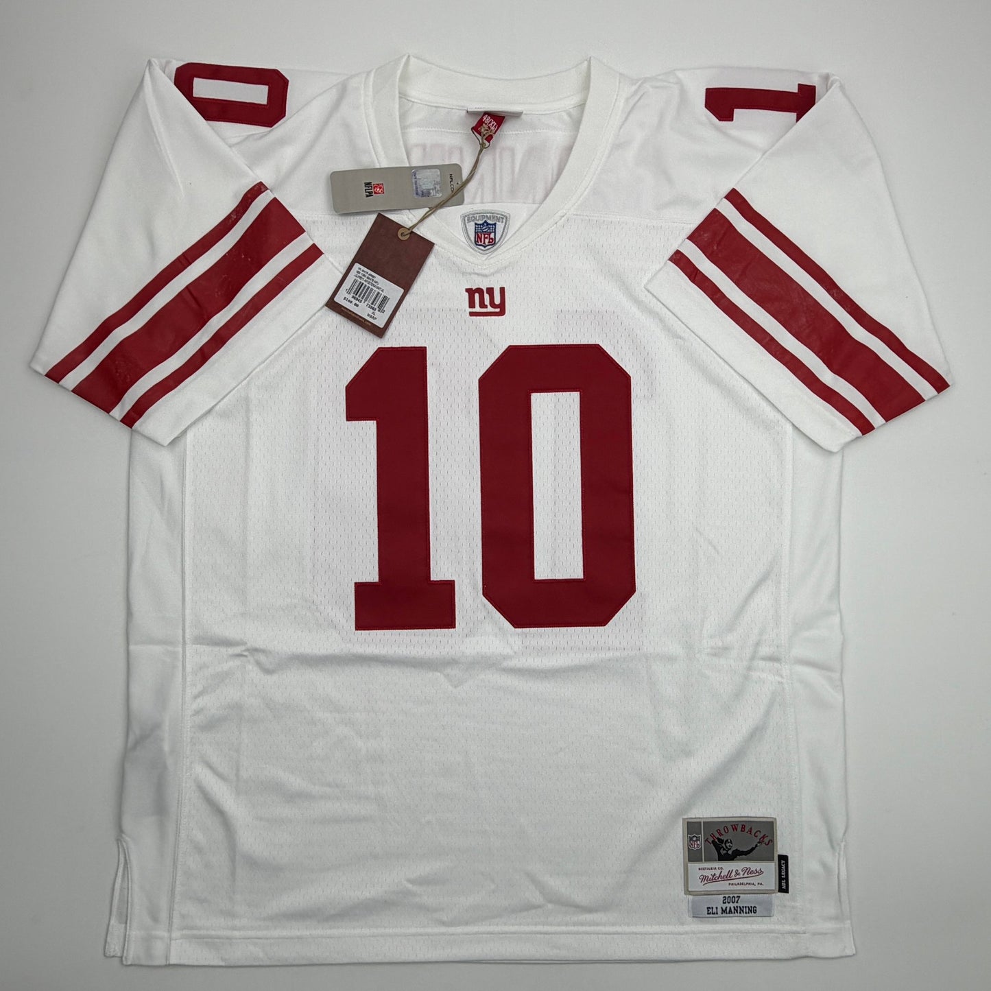Autographed/Signed Eli Manning New York Giants White Mitchell & Ness Authentic Football Jersey Fanatics COA