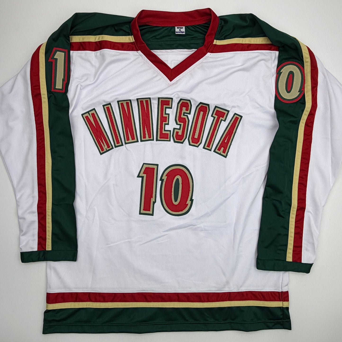 Autographed/Signed Marian Gaborik Minnesota White 25th Anniversary Hockey Jersey Beckett BAS COA