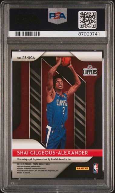 Graded 2018 Panini Prizm Shai Gilgeous Alexander #RSSGA Rookie Signatures Rookie RC Basketball Card PSA 10 Gem Mint