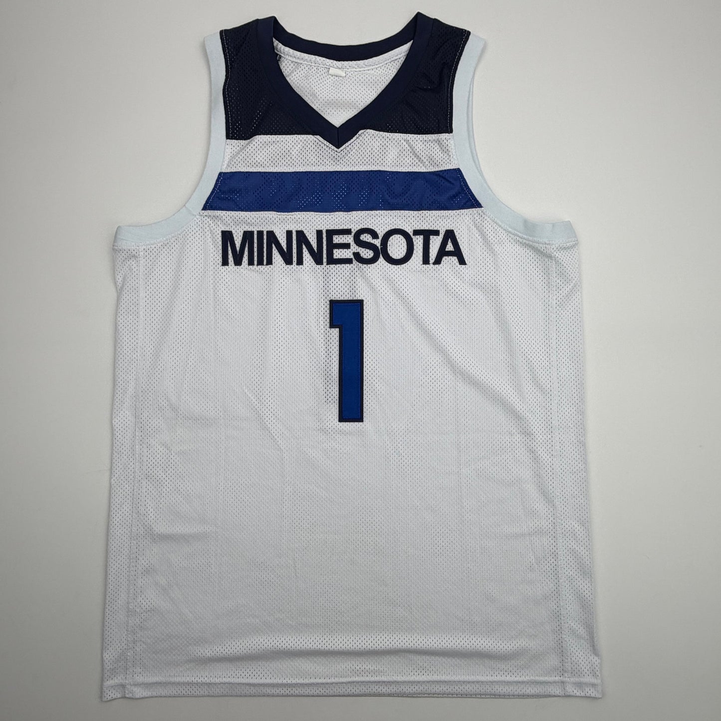 Autographed/Signed Anthony Edwards Minnesota White Basketball Jersey Beckett BAS COA