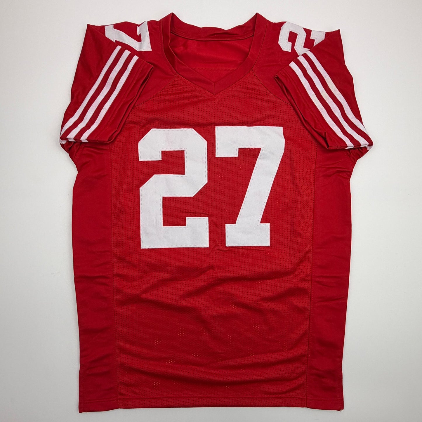 Autographed/Signed Ji'Ayir Brown San Francisco Red Football Jersey Beckett BAS COA