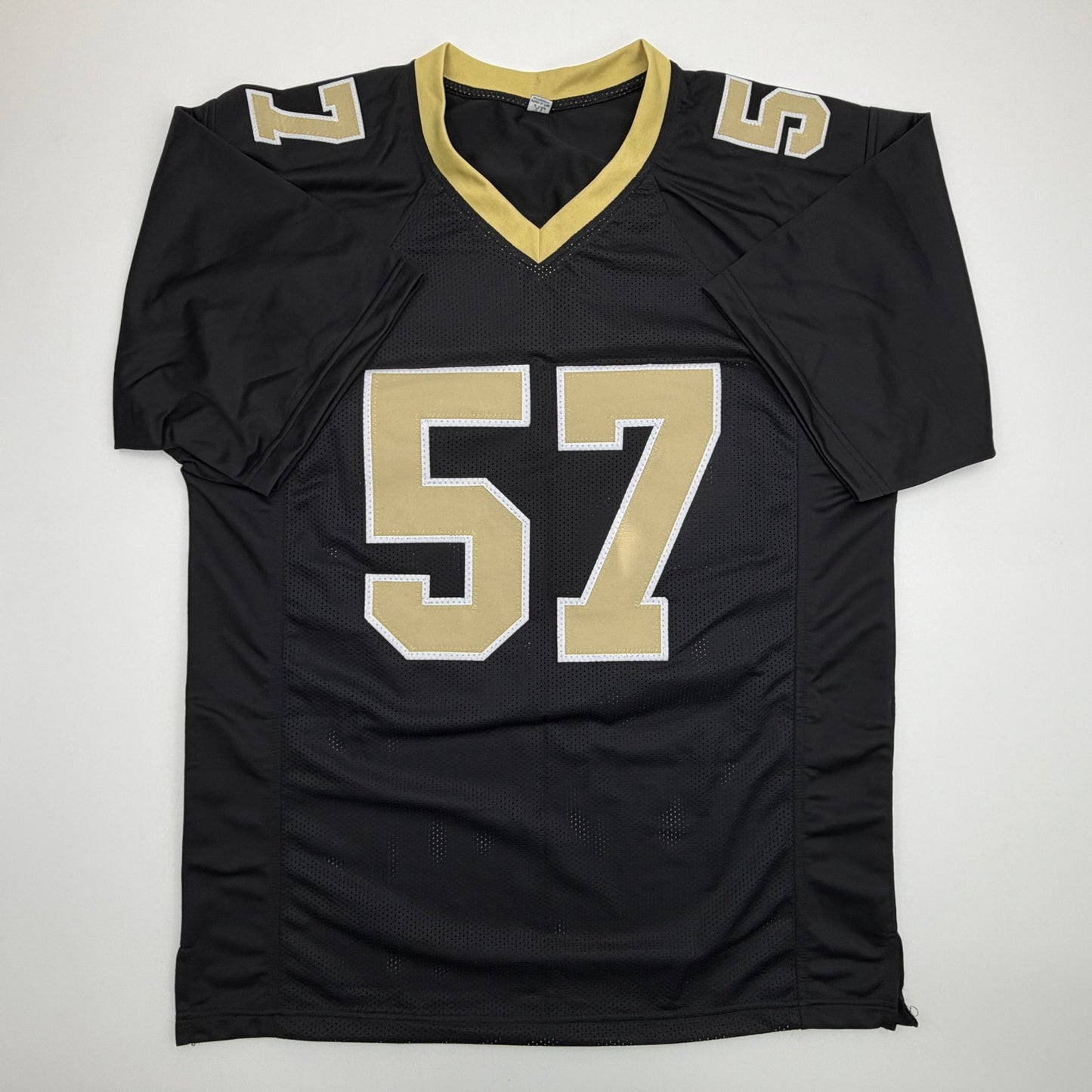 Autographed/Signed Rickey Jackson New Orleans Black Football Jersey Beckett BAS COA