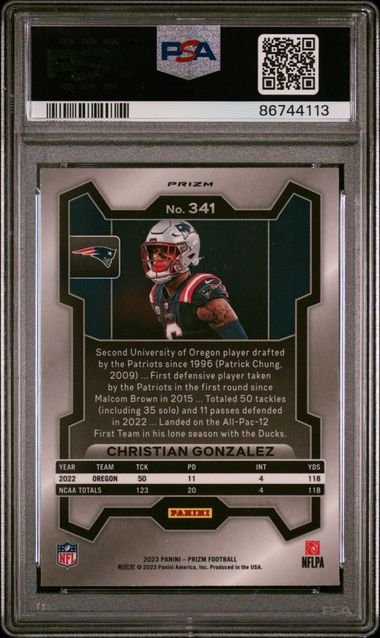 Graded 2023 Panini Prizm Christian Gonzalez #341 Variation Rookie RC Football Card PSA 10 Gem Mint