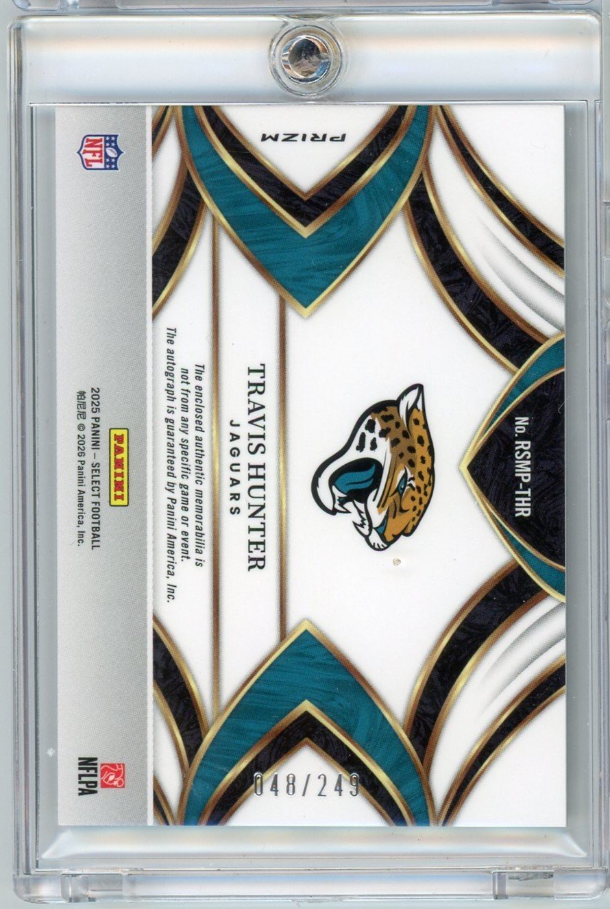 2025 Panini Select Travis Hunter #RSMPTHR /249 RPA Auto Rookie RC Football Card