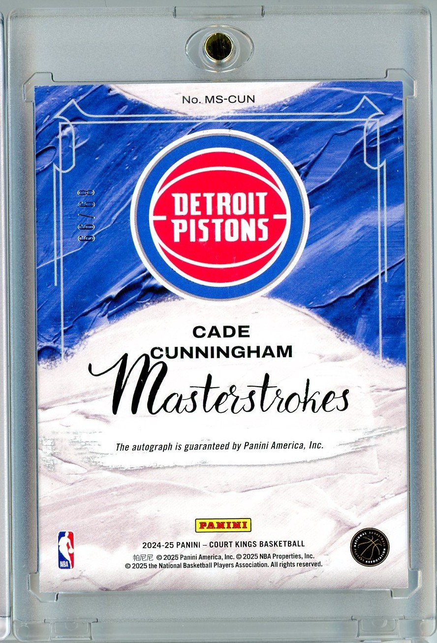 2024 Panini Court Kings Cade Cunningham #MSCUN /99 Masterstrokes Auto Basketball Card