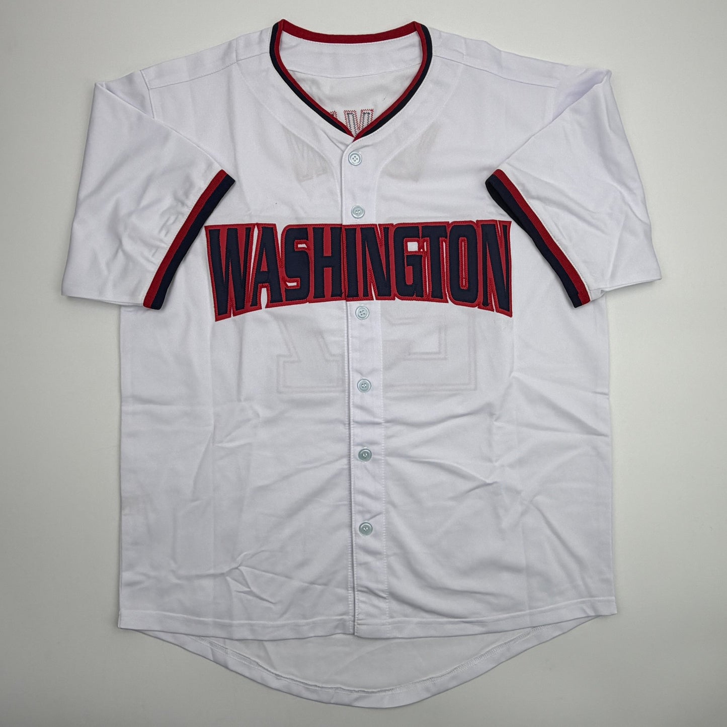 Autographed/Signed Jake Irvin Washington White Baseball Jersey JSA COA