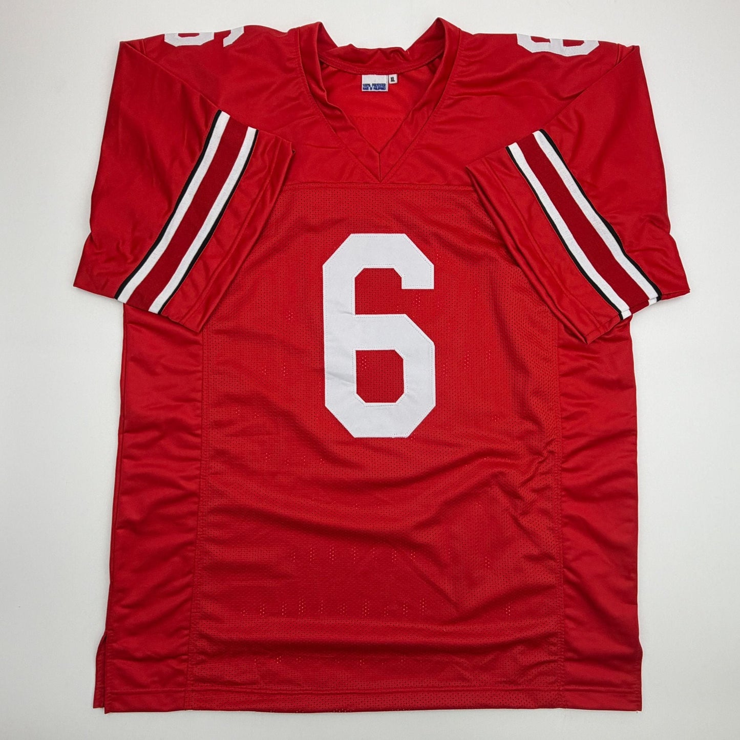 Autographed/Signed Sam Hubbard Ohio State Red College Football Jersey JSA COA