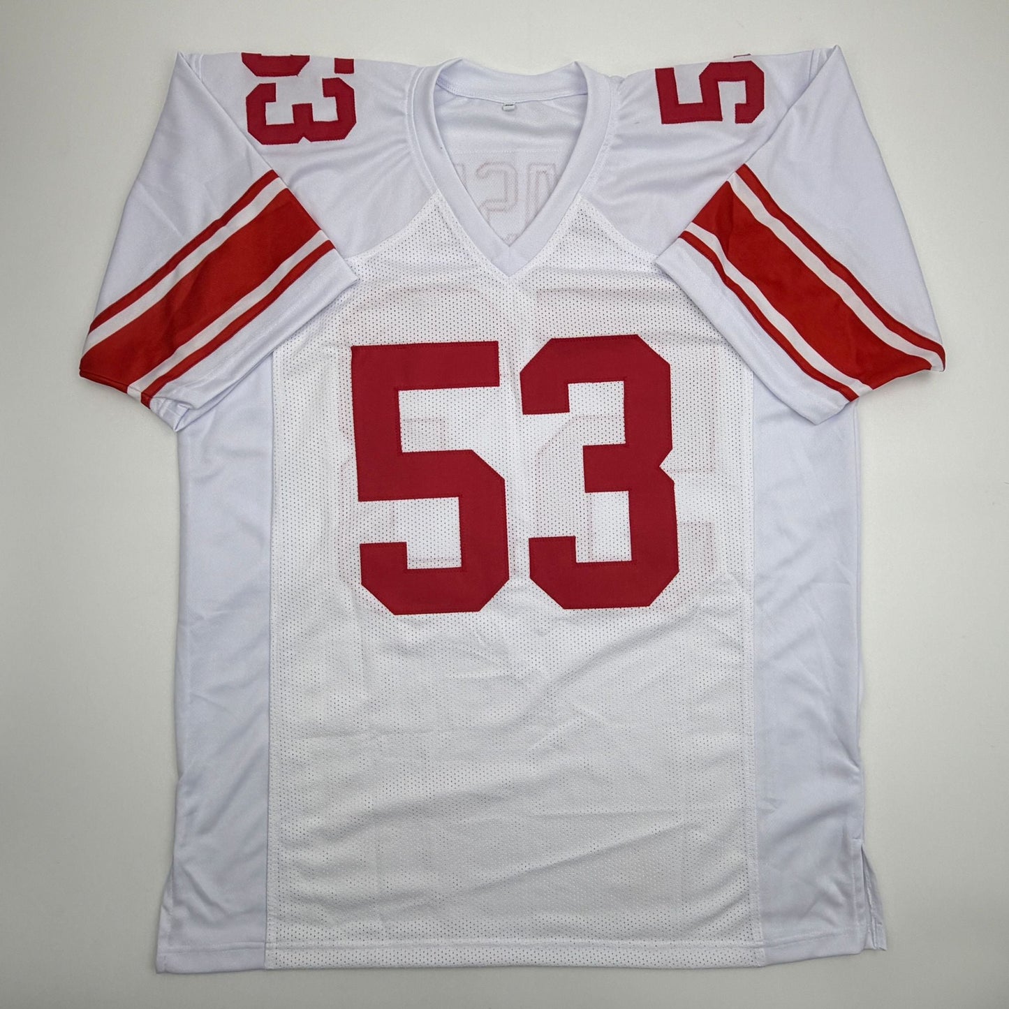 Autographed/Signed Darius Muasau New York White Football Jersey JSA COA
