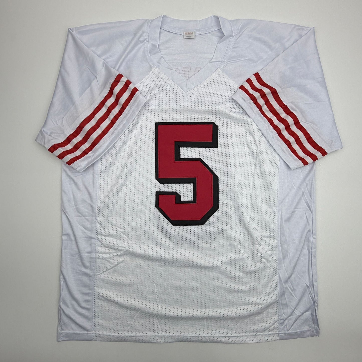 Autographed/Signed Trey Lance San Francisco White Alternate Football Jersey Beckett BAS COA
