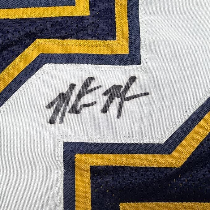 Framed Autographed/Signed Natrone Means 35x39 Los Angeles San Diego Navy Blue Football Jersey Beckett BAS COA