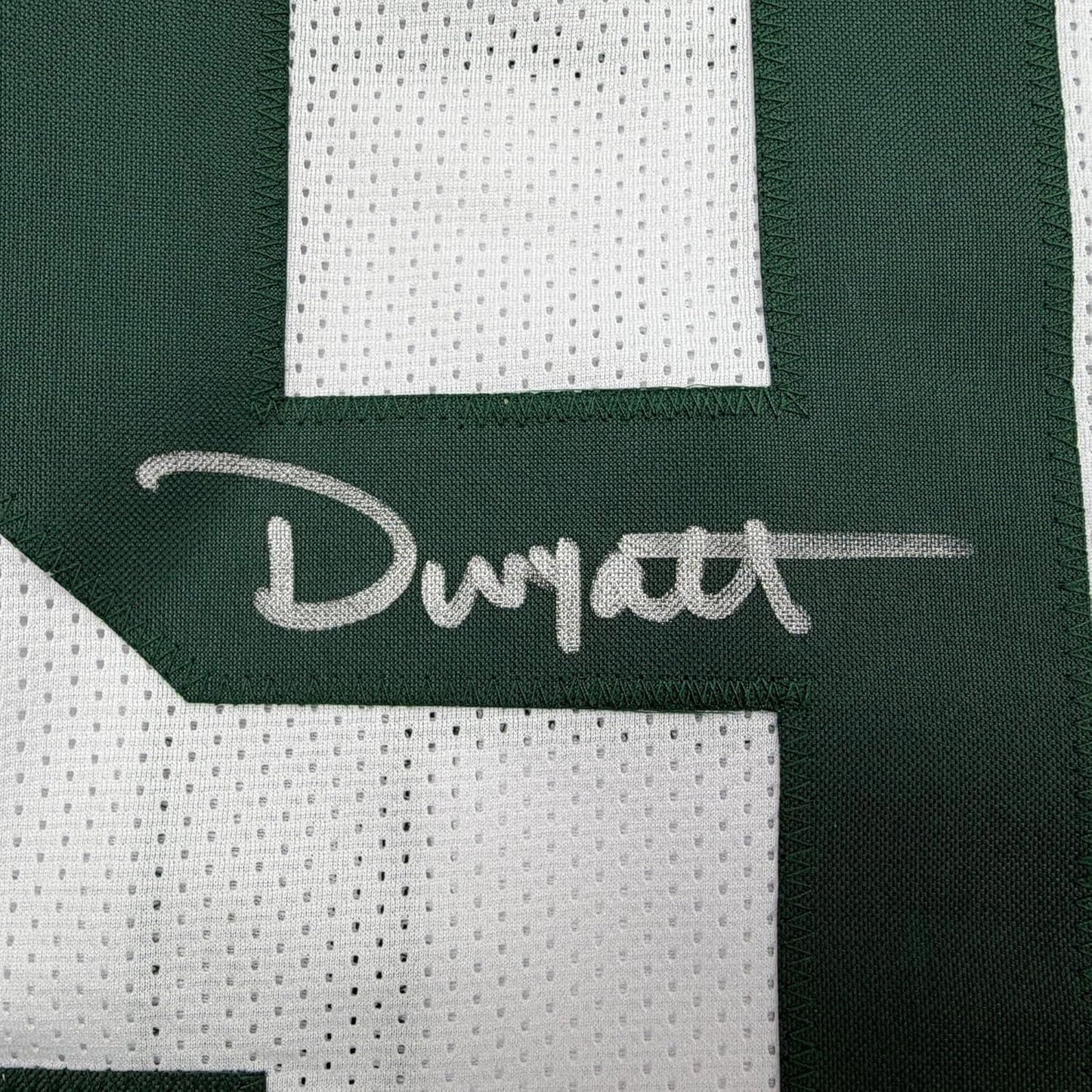 Framed Autographed/Signed Devonte Wyatt 35x39 Green Bay White Football Jersey Beckett BAS COA