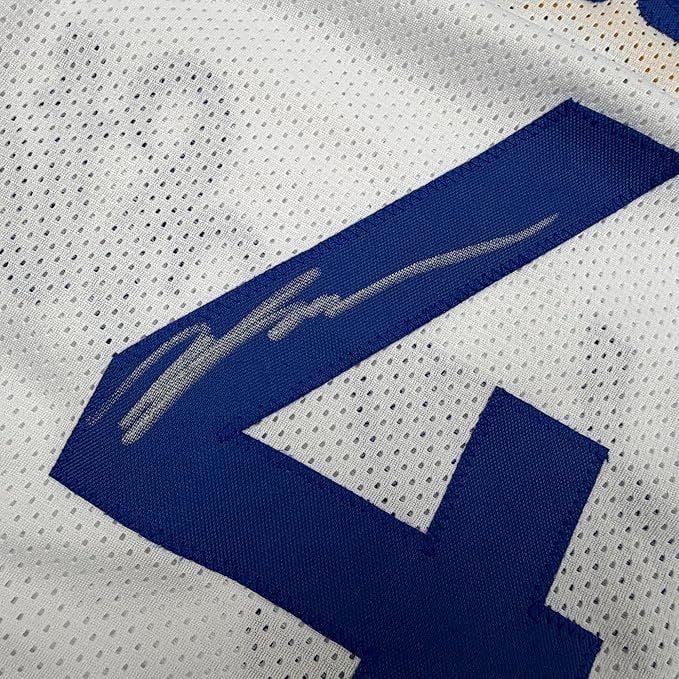 Framed Autographed/Signed Moses Moody 35x37 Golden State White Basketball Jersey Beckett BAS COA