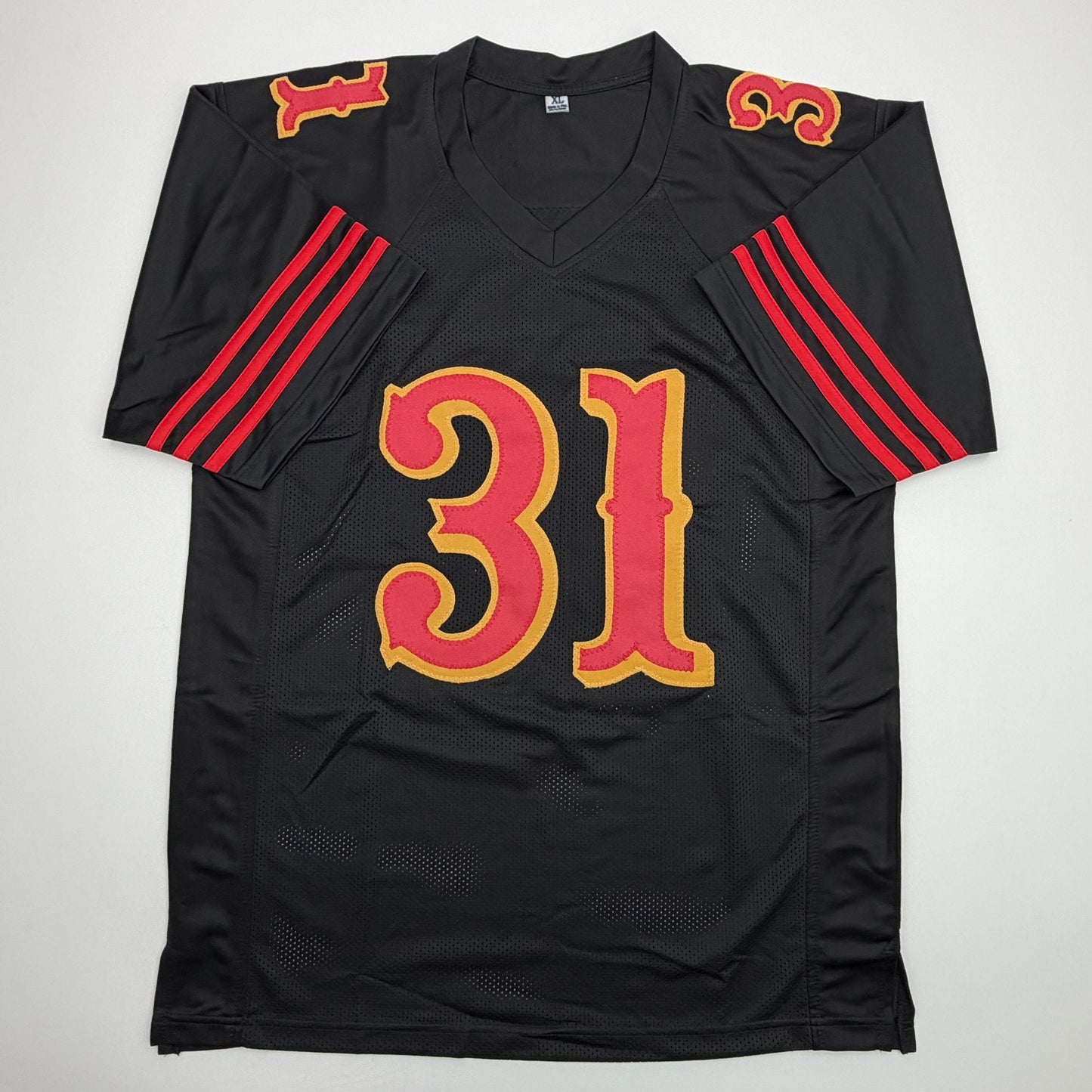 Autographed/Signed Isaac Guerendo San Francisco Black Rivalries Collection Football Jersey Beckett BAS COA