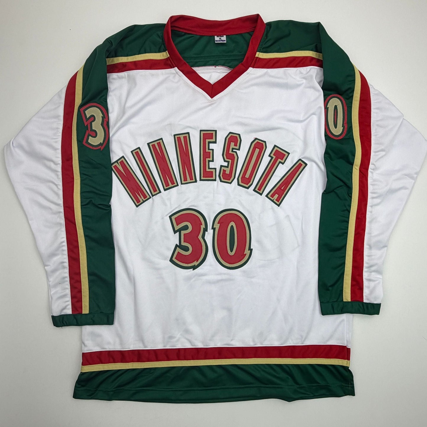 Autographed/Signed Jesper Wallstedt Minnesota White 25th Anniversary Hockey Jersey Beckett BAS COA