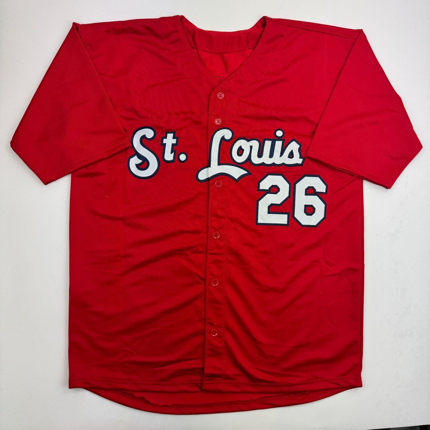 Autographed/Signed J.J. JJ Wetherholt St. Louis Red Baseball Jersey LCG Hologram