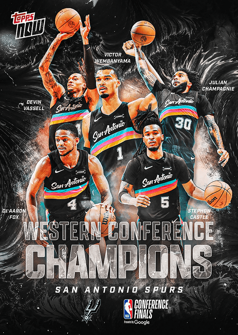 2025 Topps Now San Antonio Spurs #WCSA 2025-26 NBA Western Conference Finals Champions Basketball Card