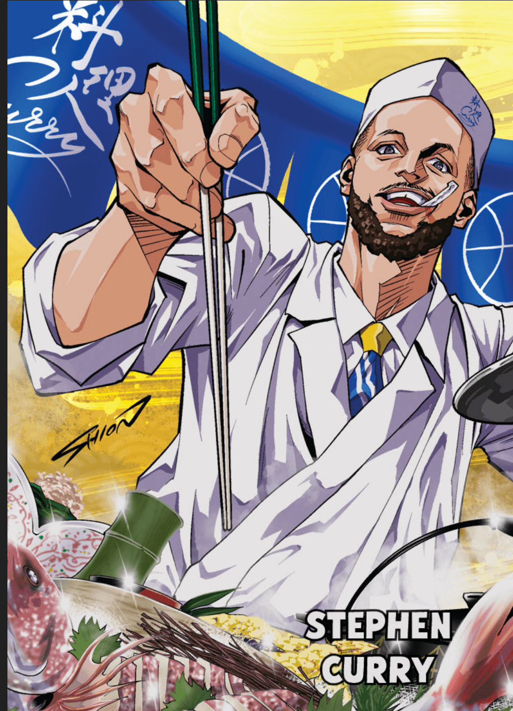 2026 Leaf Steph Curry #OVA Anime Nation Golden State Warriors Basketball Card