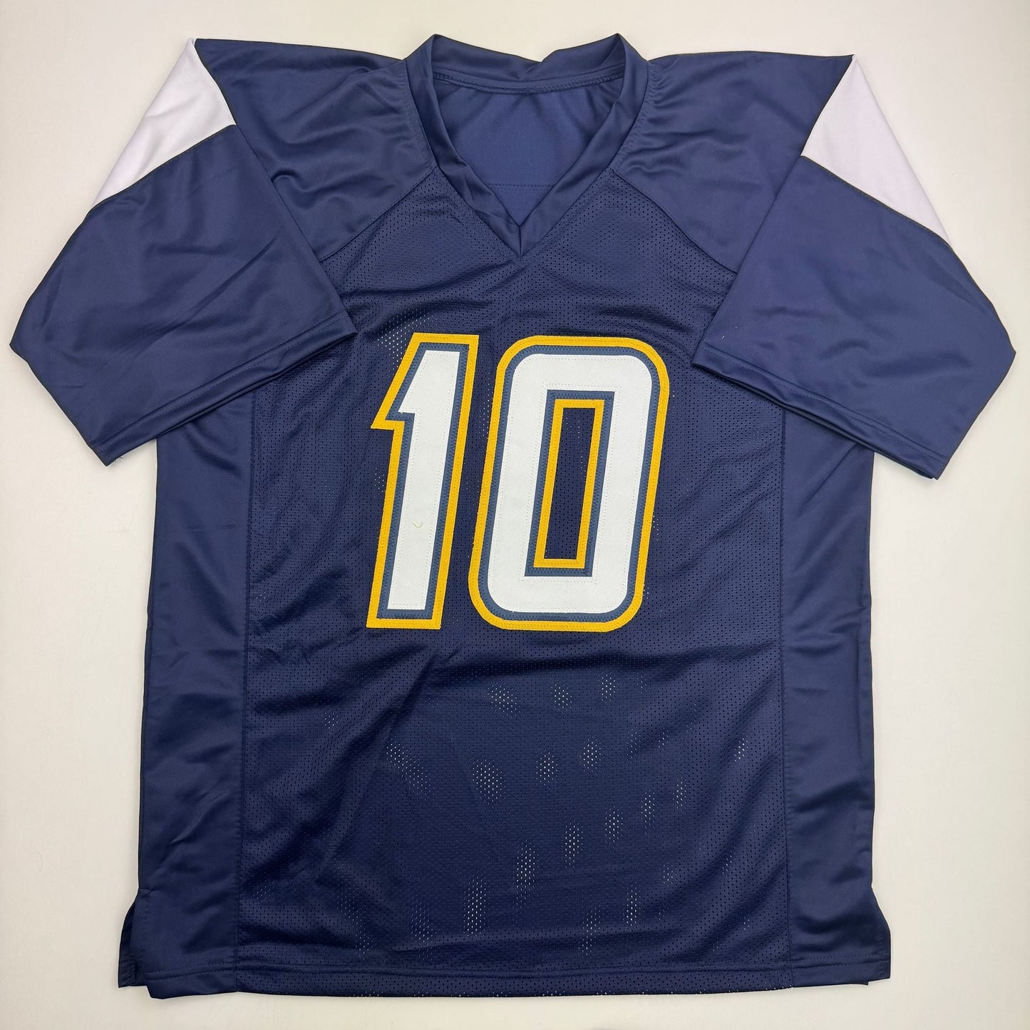 Autographed/Signed Justin Herbert 2020 ROY Los Angeles San Diego Navy Blue Football Jersey Beckett BAS COA