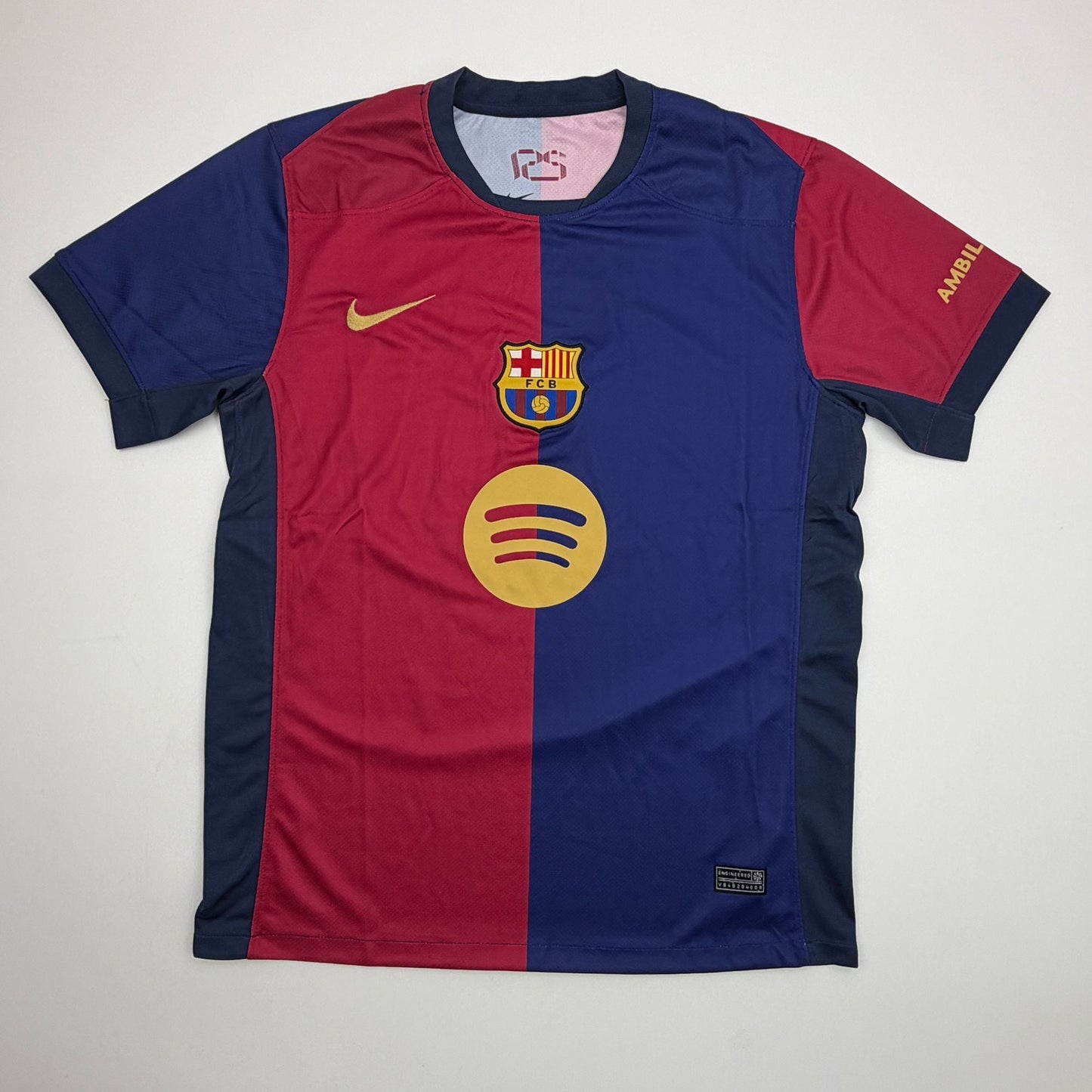 Autographed/Signed Robert Lewandowski FC Barcelona Blue/Red Soccer Futbol Jersey Beckett BAS COA