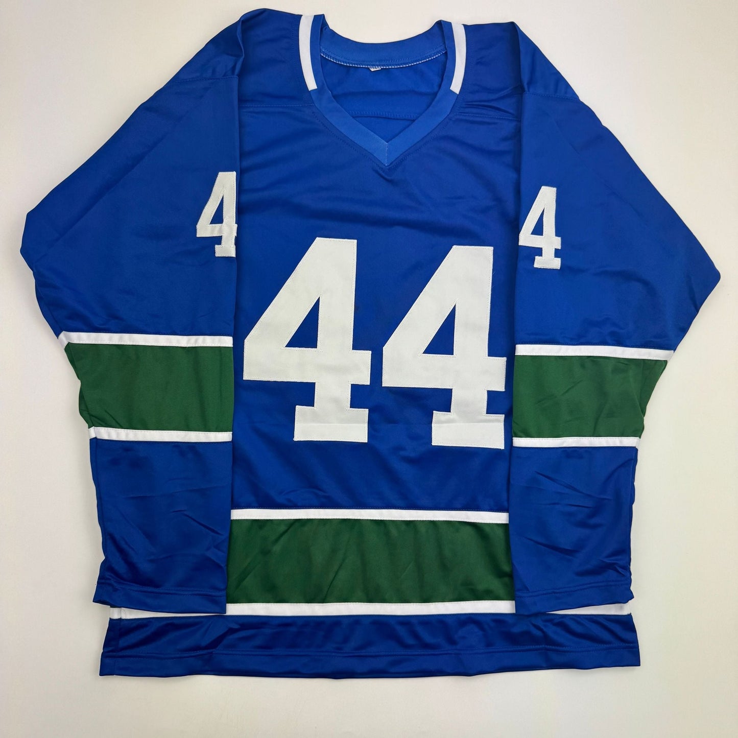 Autographed/Signed Todd Bertuzzi Vancouver Blue Hockey Jersey Beckett BAS COA