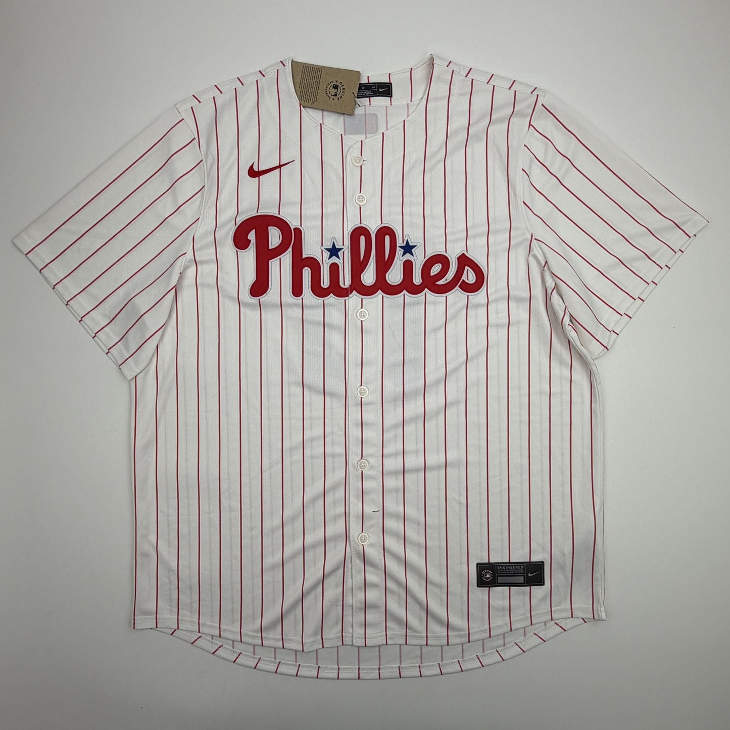 Autographed/Signed JT Realmuto Philadelphia Phillies Pinstripe Authentic Baseball Jersey Fanatics & MLB COA