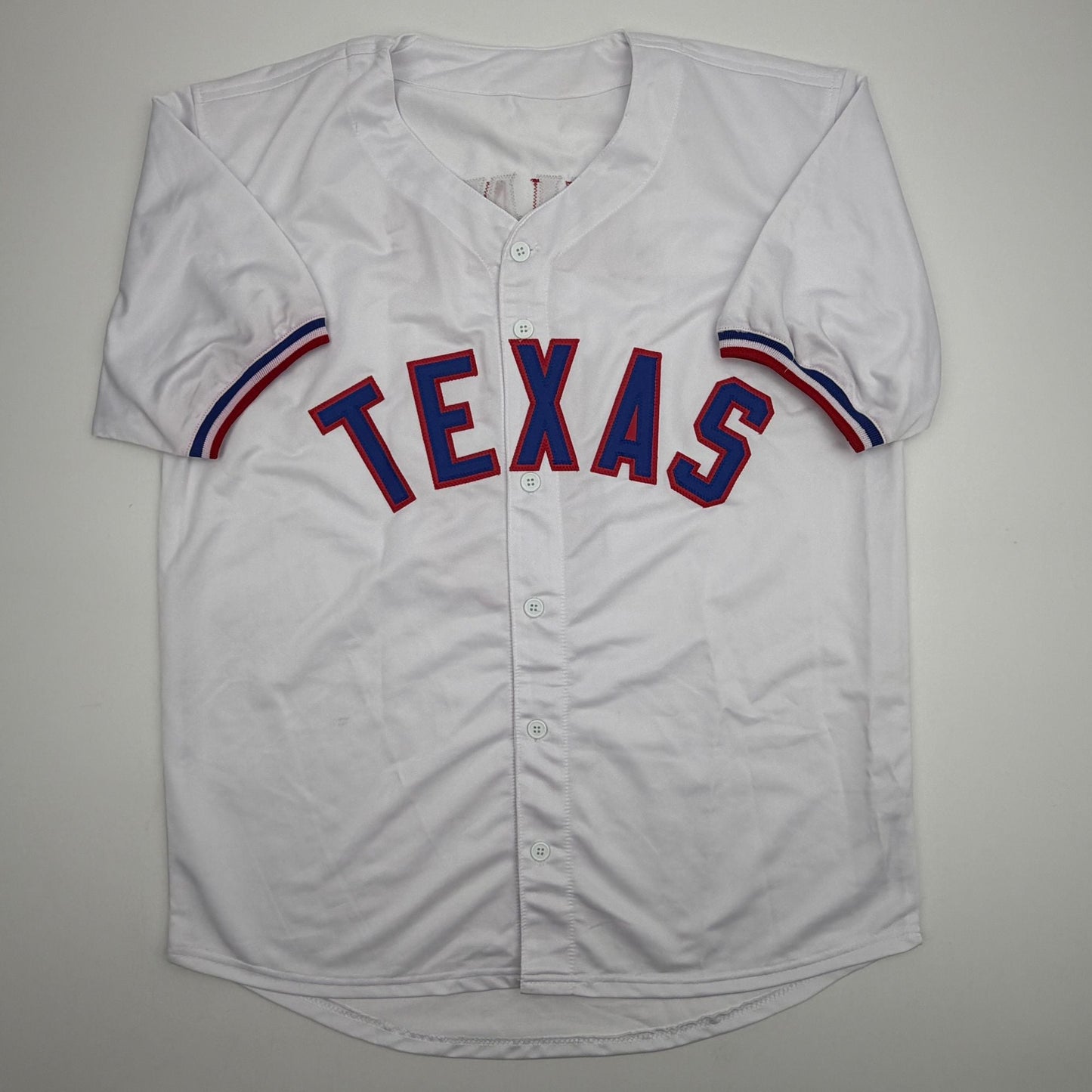 Autographed/Signed Josh Jung Texas White Baseball Jersey Beckett BAS COA