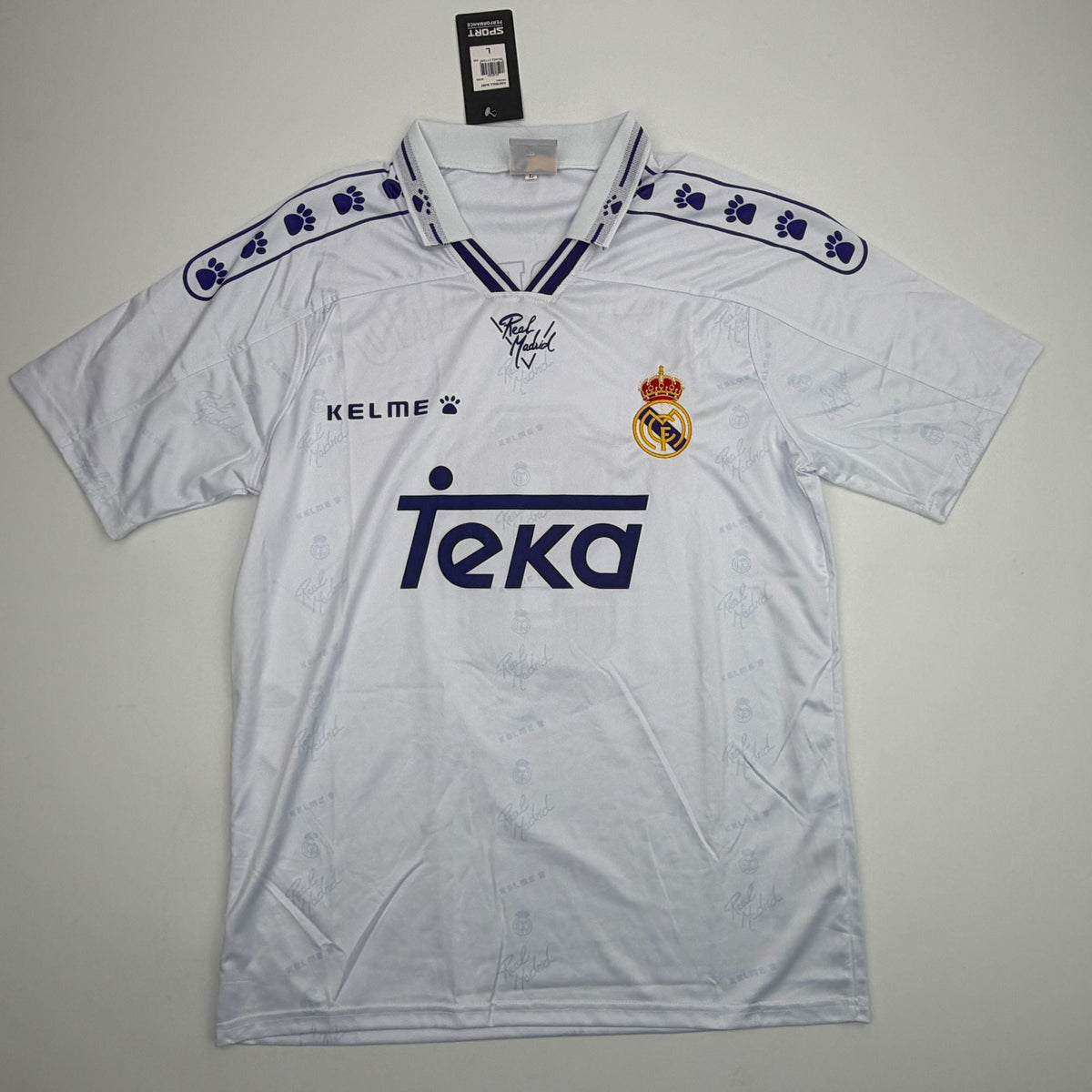Autographed/Signed Ivan Zamorano Real Madrid White Soccer Futbol Jersey JSA COA