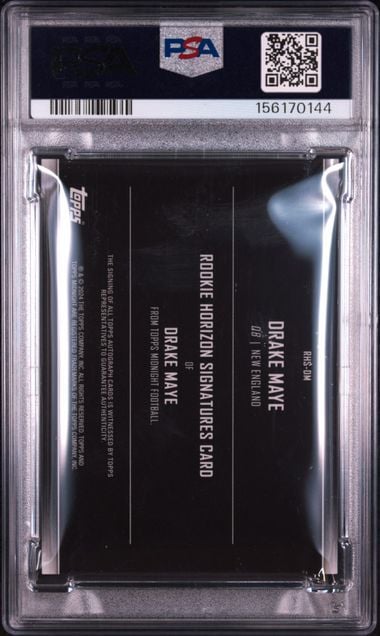 Graded 2024 Topps Midnight Drake Maye #RHSDM Rookie Horizon Signatures Rookie RC Football Card PSA 10 Auto